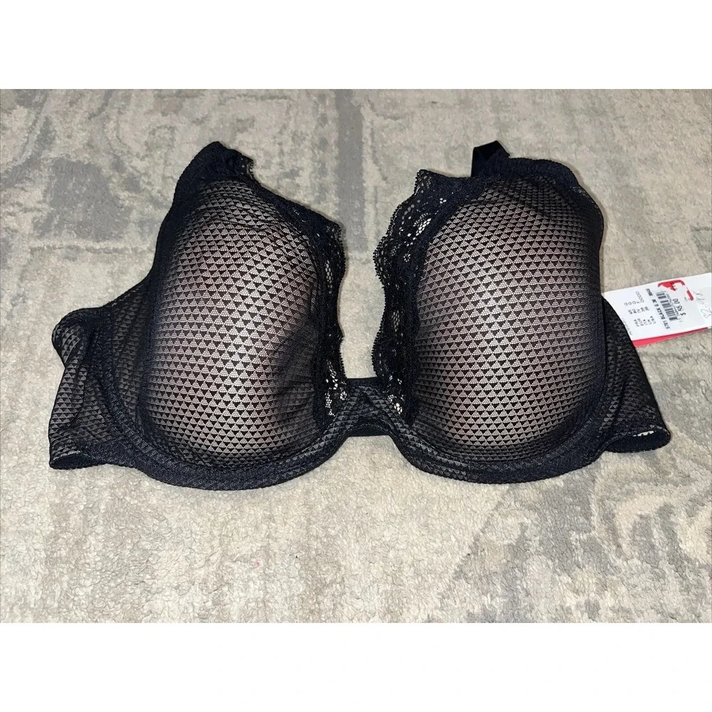 NEW Passionata‎ 5701 underwire Padded Black Plunge bra USA size 36DDDD
